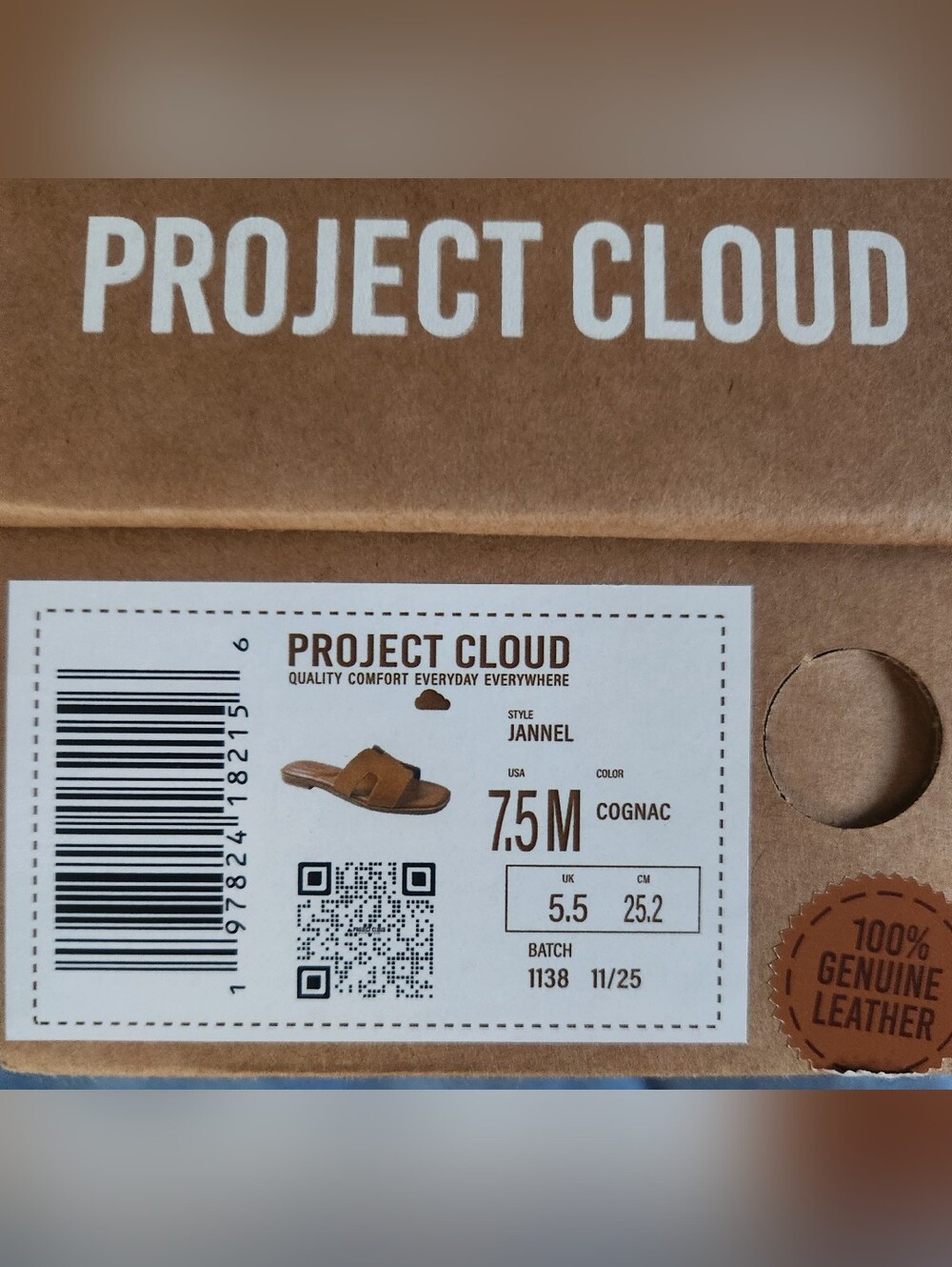 Project Cloud Jannel Slide Sandal - Cognac Size 7.5